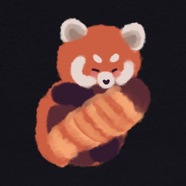 Cute red panda sleeping by Mayarart